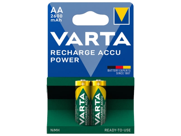 Varta Mignon Akku LR06 wiederaufladbar AA 2x 1,2V 2600mAh